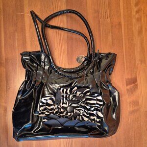 Big Zebra flower Mia Deluca Shoulder handbag purse
